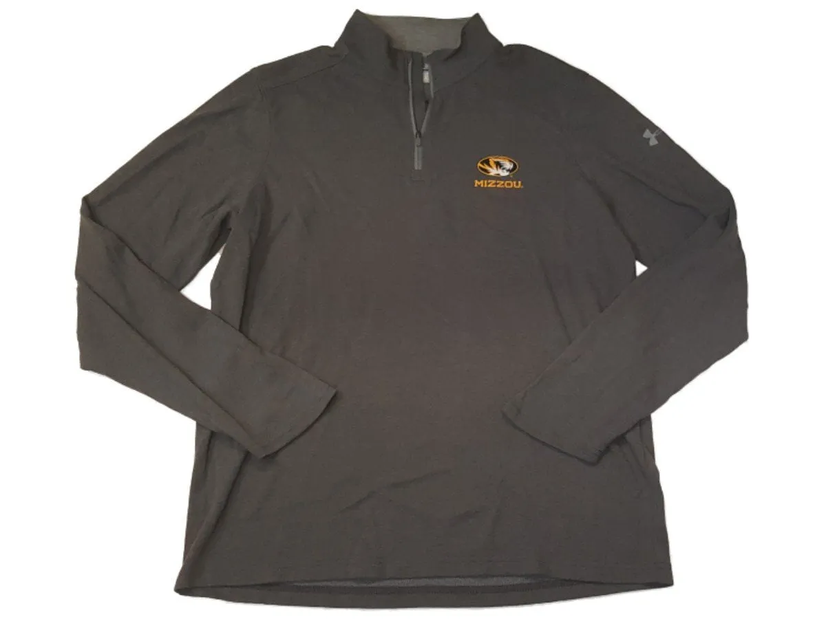 Missouri Tigers Under Armour Coldgear Gray Loose Fit 1/4 Zip Pullover Jacket (L)