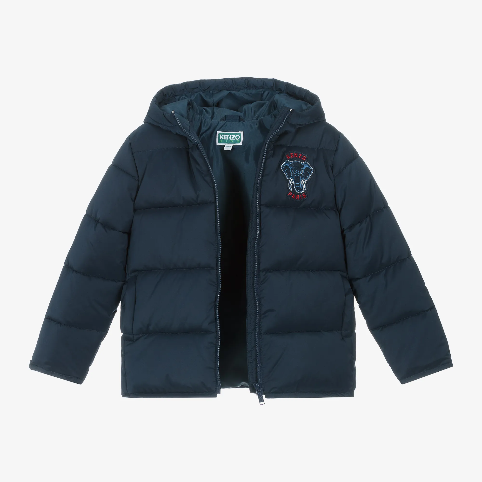 Navy Blue Hooded Puffer Coat