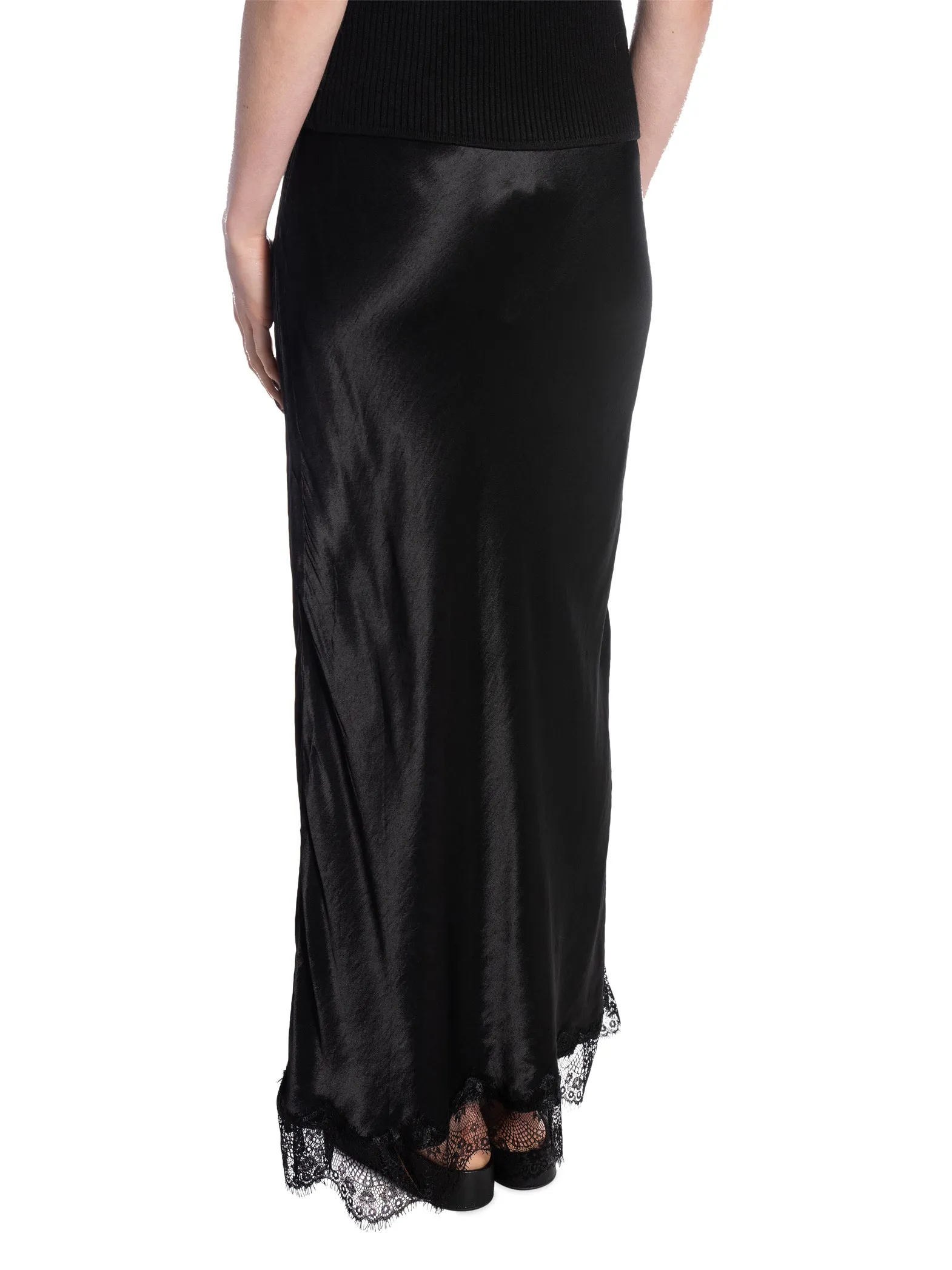 NEO NOIR SKIRT VERONI SATIN LACE BLACK