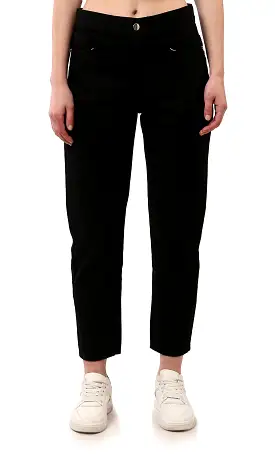 O189387 Solid Casual Black Mom-Fit Jeans