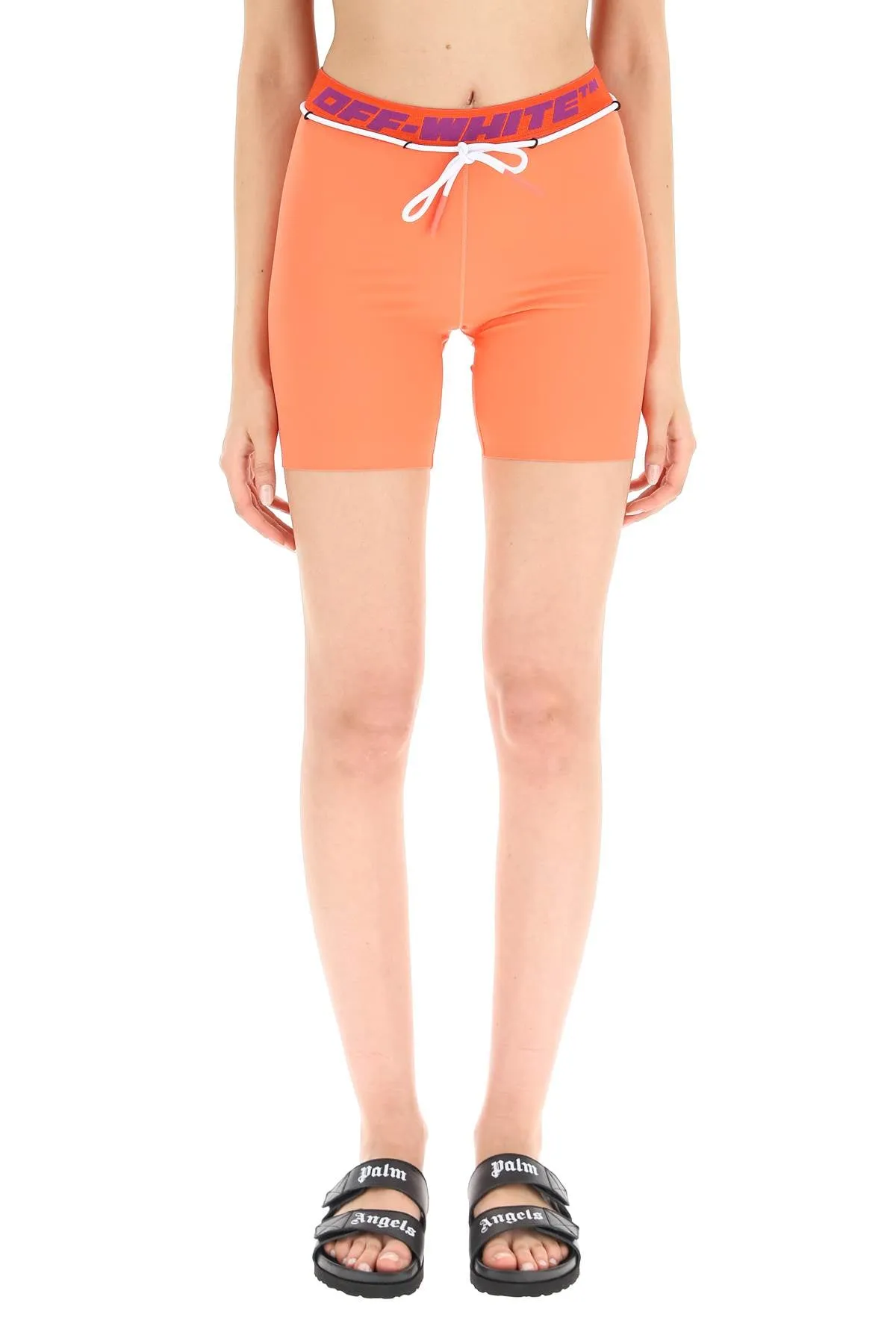 Off-White Elastic Waist Stretch Shorts