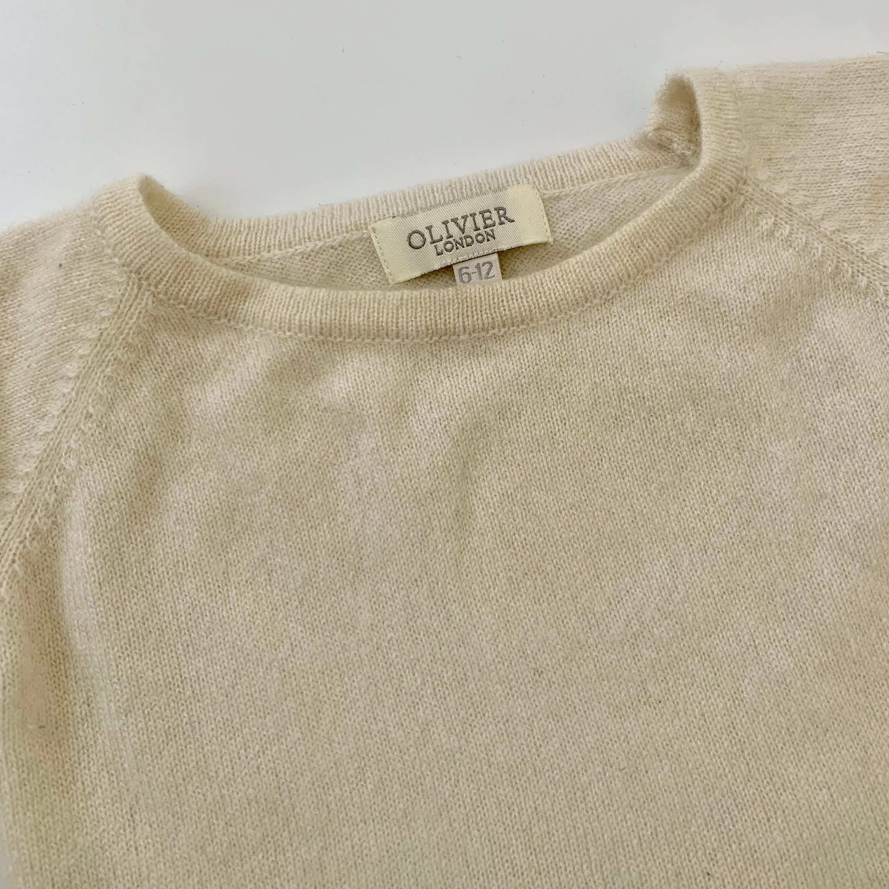 Olivier Cream Cashmere Jumper: 6-12 Months