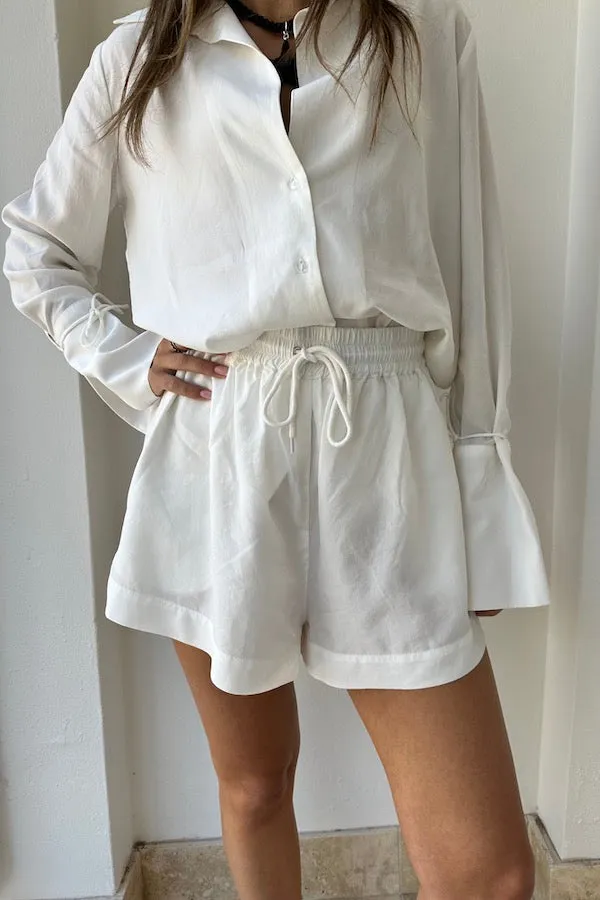 Open Neck Blouse White