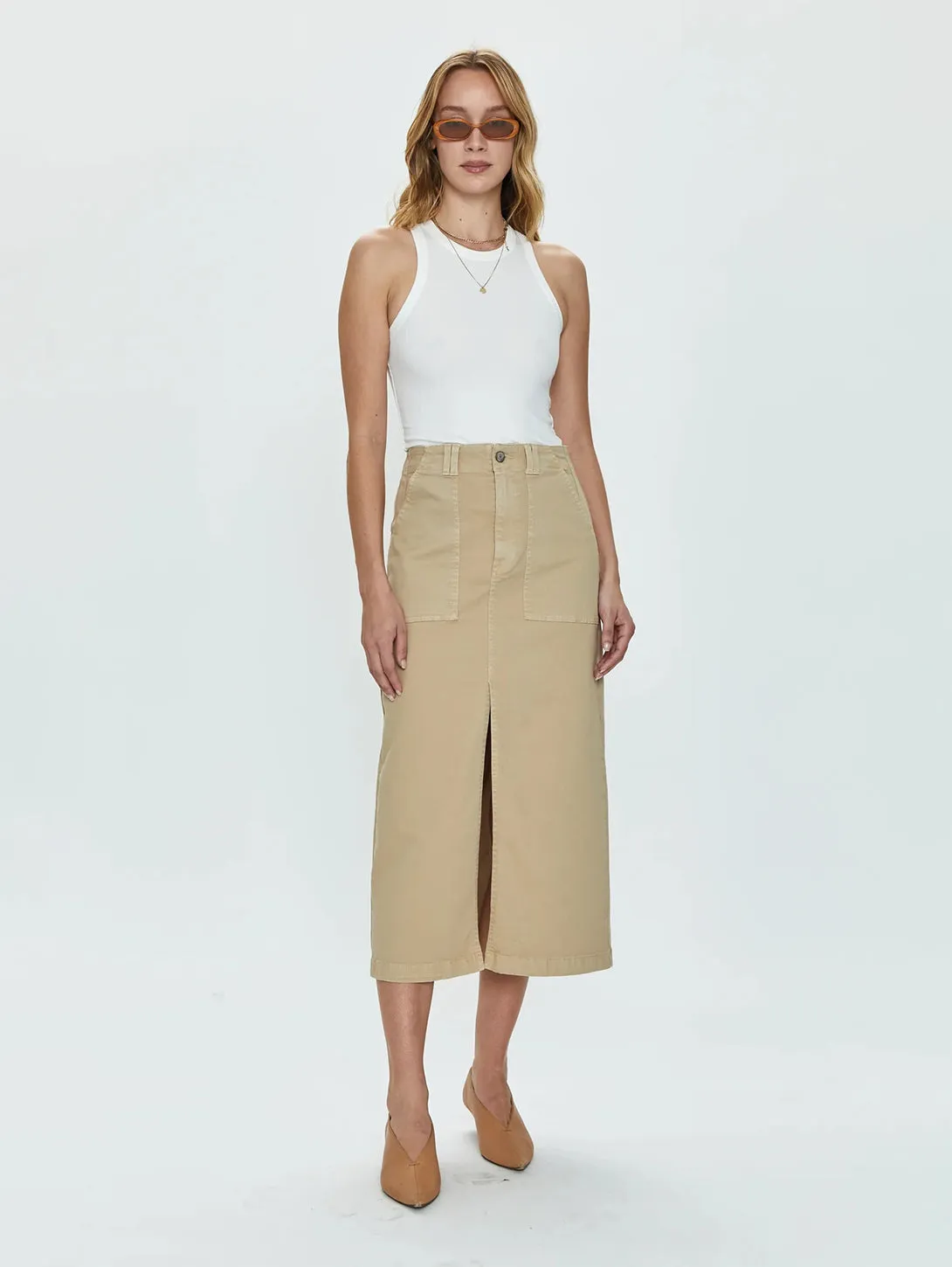 Pamela Utility Skirt - Latte