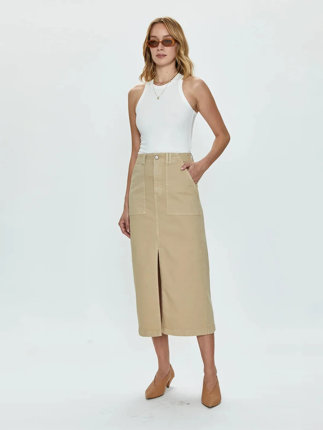 Pamela Utility Skirt - Latte