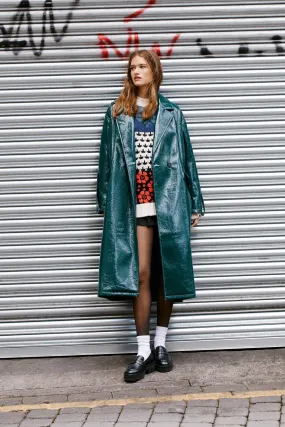 Petite Vinyl Oversized Trench Coat