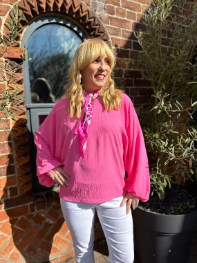 Pink Balloon Sleeve Blouse Teya