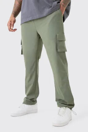 Plus Elastic Waist Lightweight Stretch Skinny Cargo Trouser | boohooMAN UK