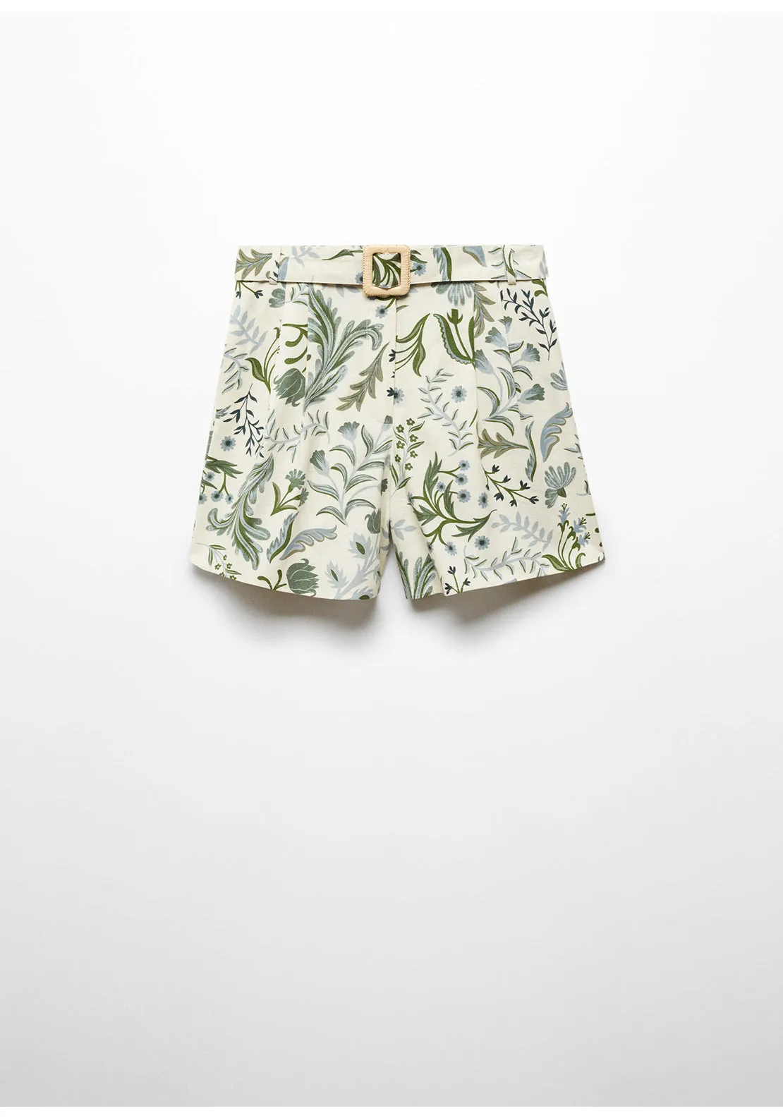 Printed shorts with belt