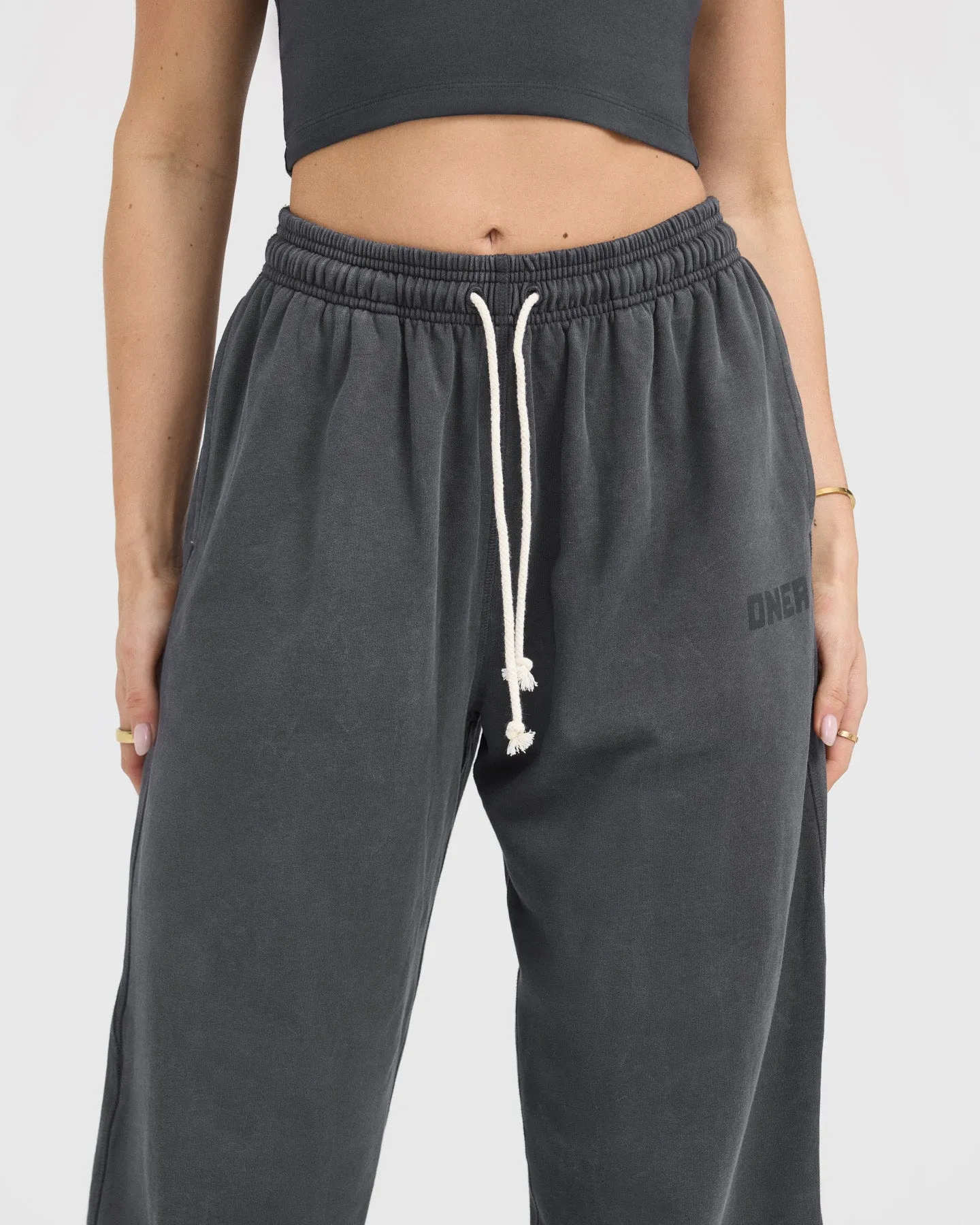 Raw Lounge Wide Leg Joggers | Coal