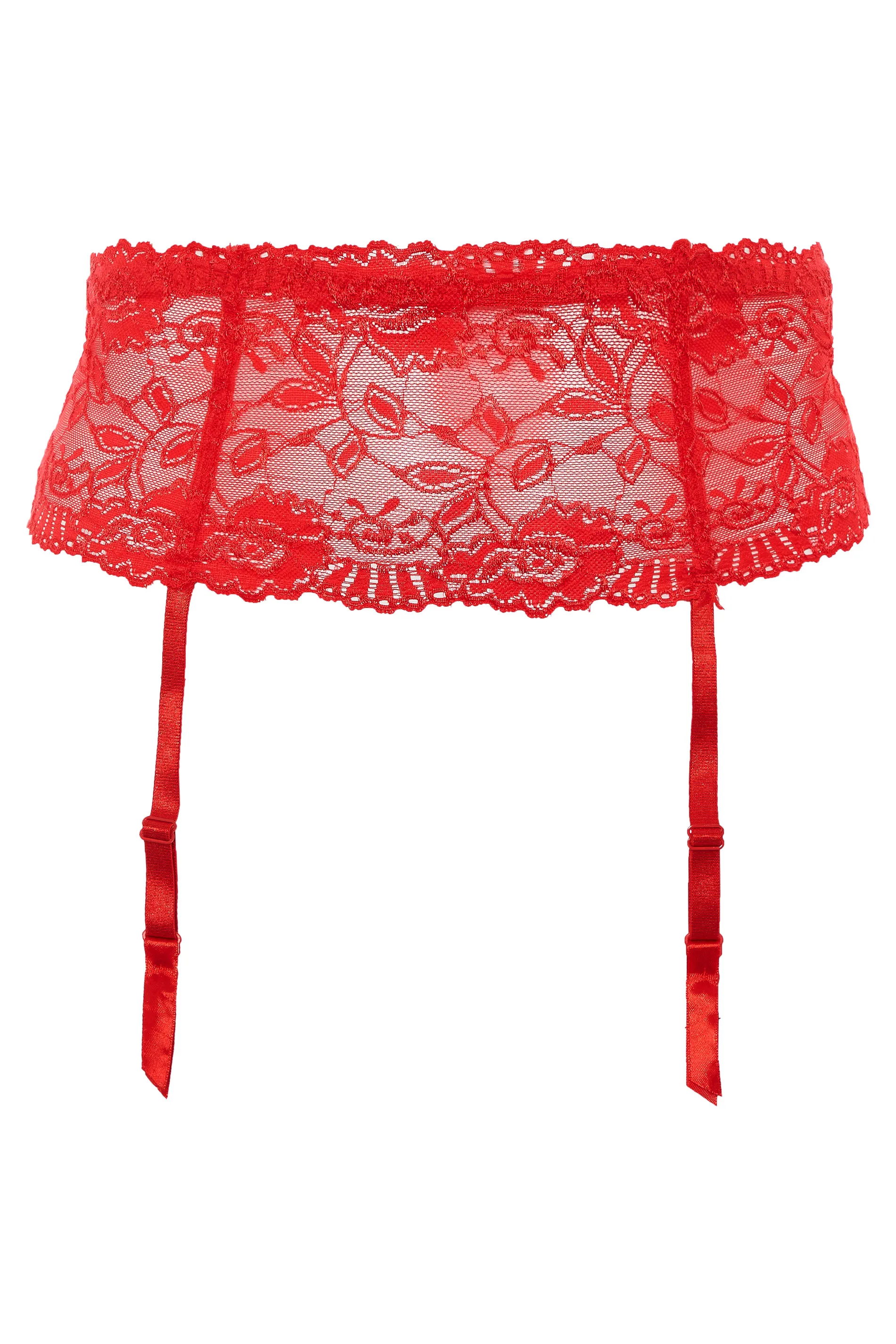 Red Deep Lace Suspender Belt