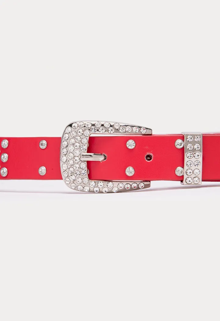 Rhinestone Stud Buckle Belt