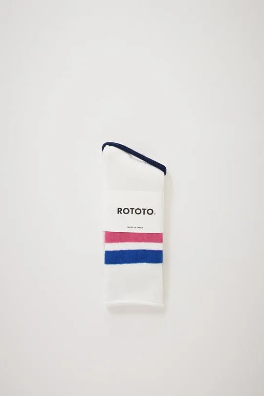 Rototo R1399 WHI/BLUE/PINK socks