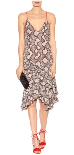 Ruffle Snakeskin Dress