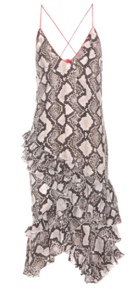 Ruffle Snakeskin Dress