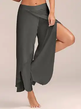 Ruffled Layer Women's Wide Leg Chinos Culottes