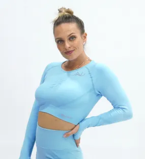 Seamless Scrunch Crop - Blue