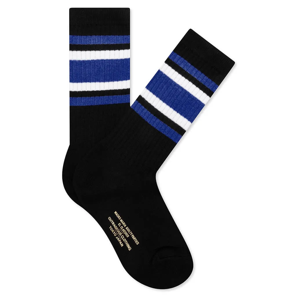 Skater Socks Type-1 - Black/Blue