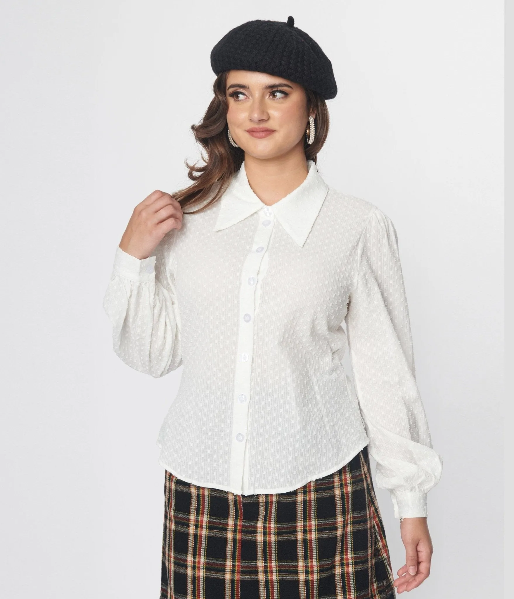 Smak Parlour White Woven Blouse