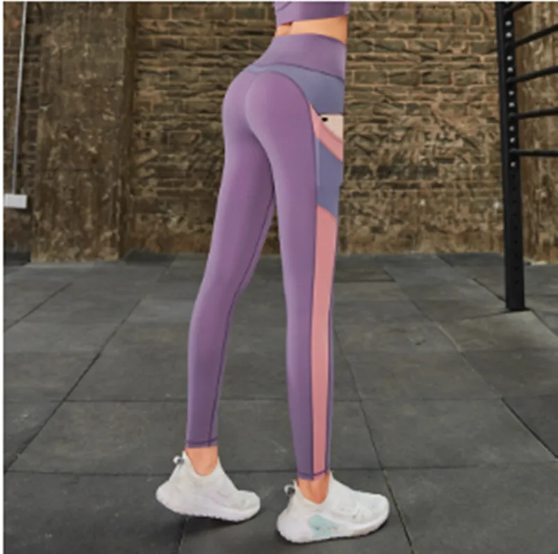 Sport Stitching Fitness Pocket Leggings Yoga Pants