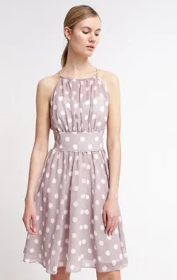 Spotted Taupe Dress