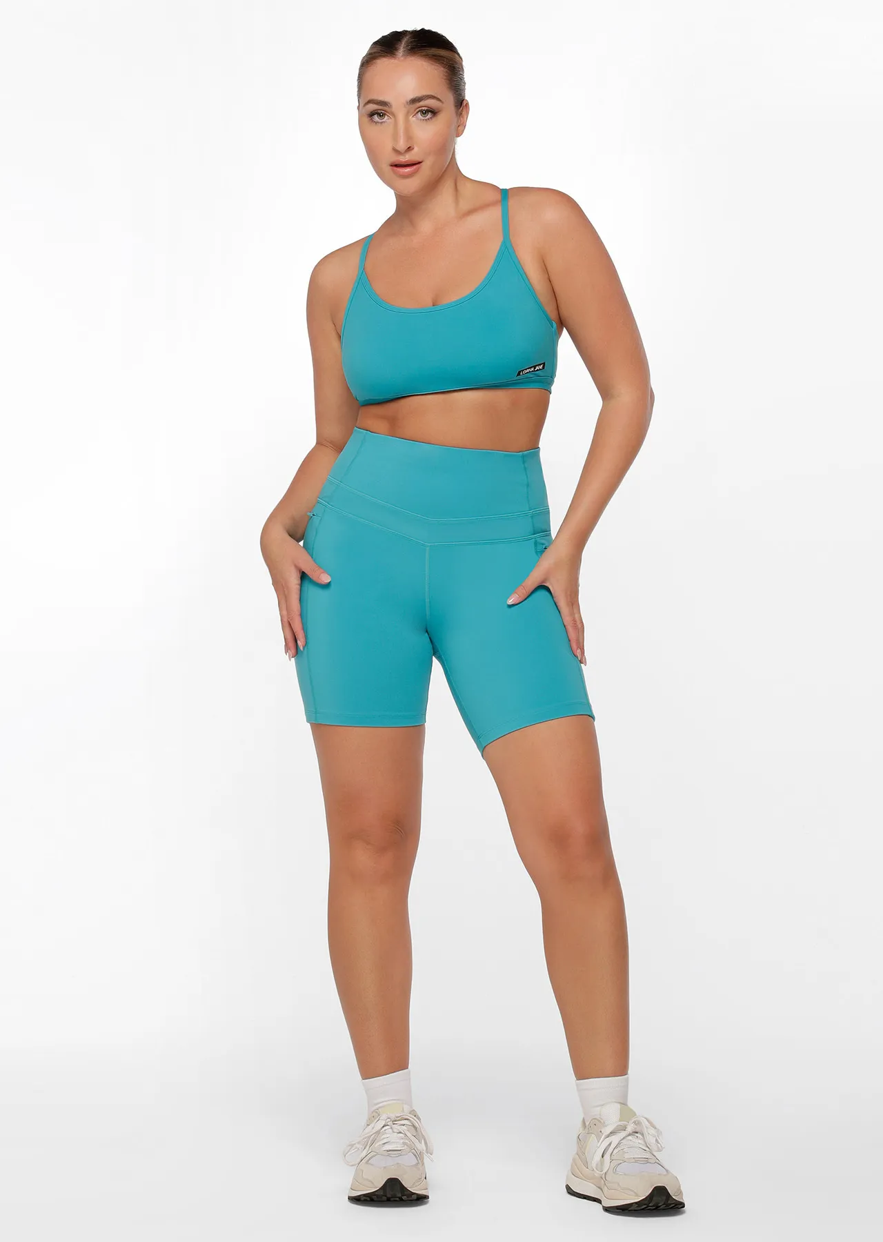 Stomach Support Zip Phone Pocket Bike Short | Blue | Shorts | Lorna Jane Australia