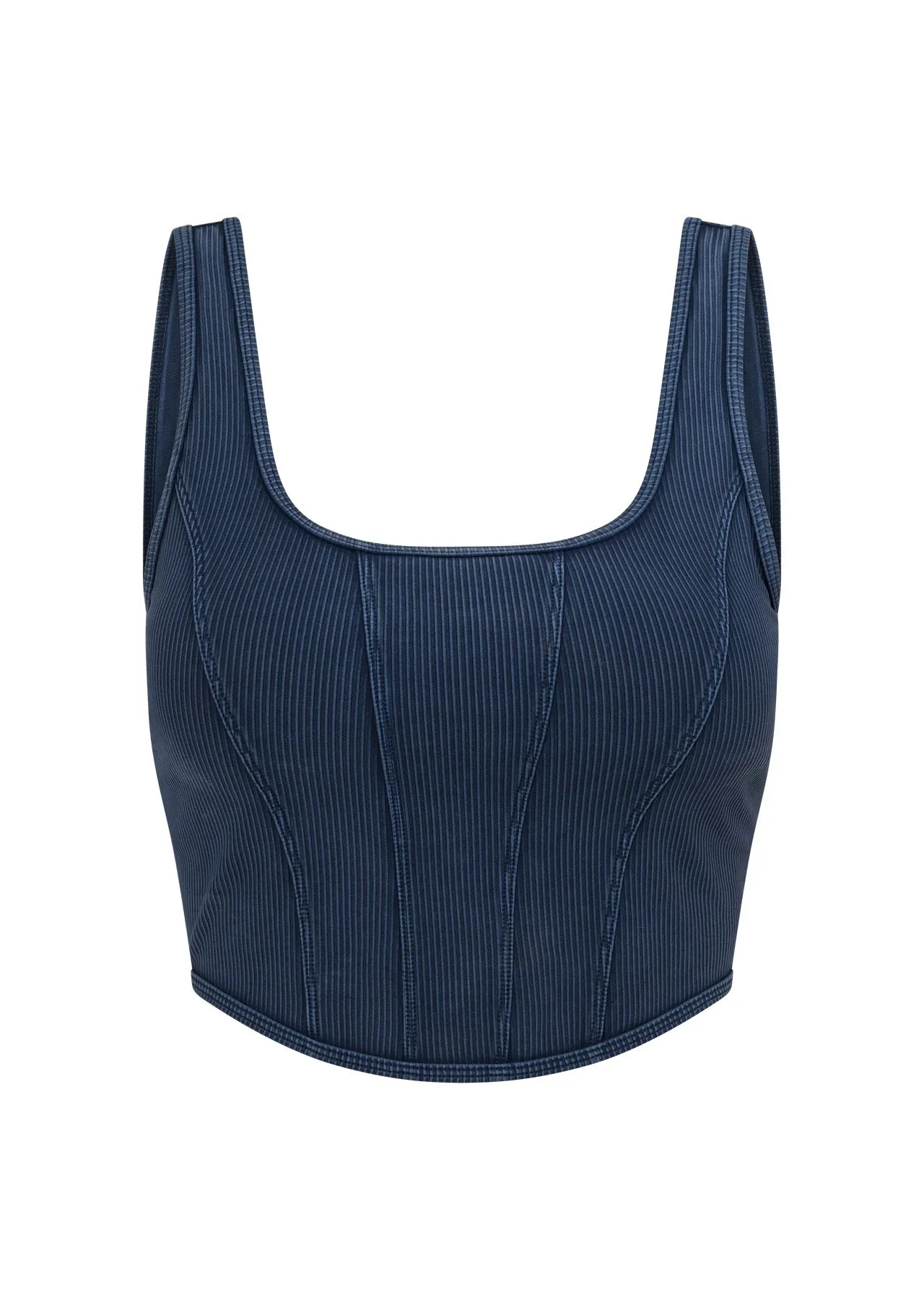 Stride Washed Rib Tank Bra Combo | Blue | Sale | Lorna Jane Australia