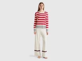 Striped viscose blend pyjamas - Multi-color | Benetton