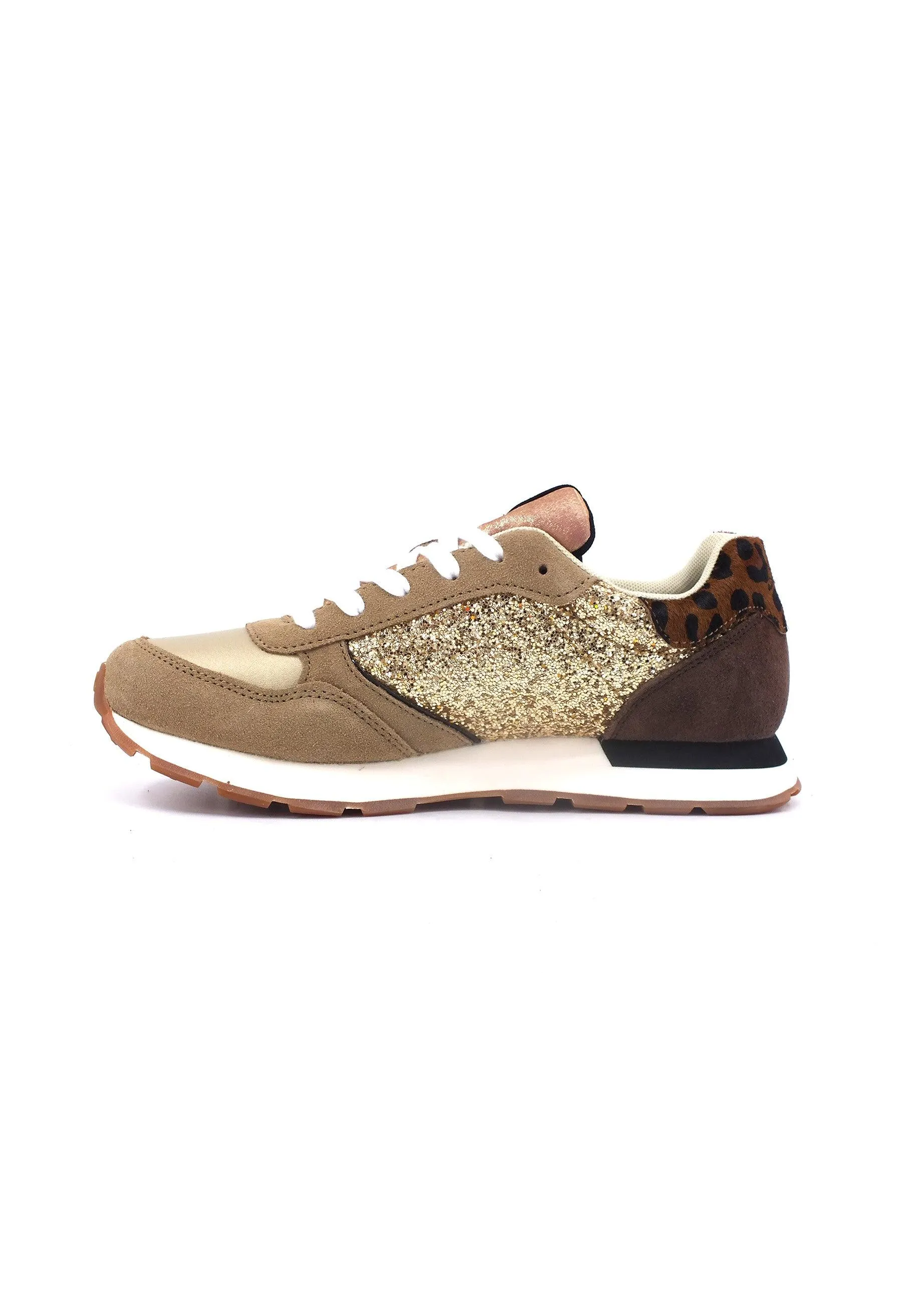 SUN68 Girl's Kelly Big Glitter Sneaker Bimbo Oro Z43417T