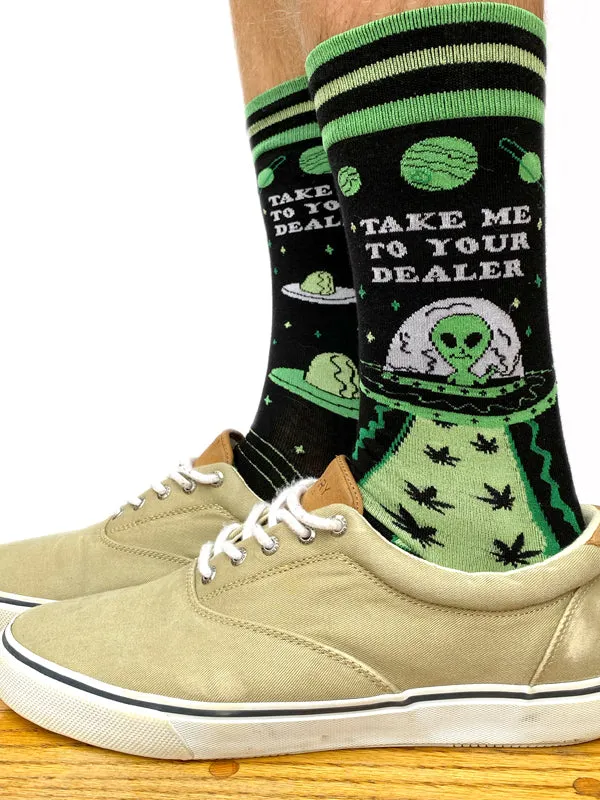 Take Me To Your Dealer Mens Crew Socks