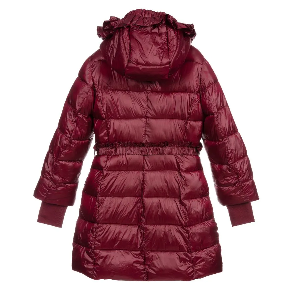 Teen Burgundy Red Puffer Coat