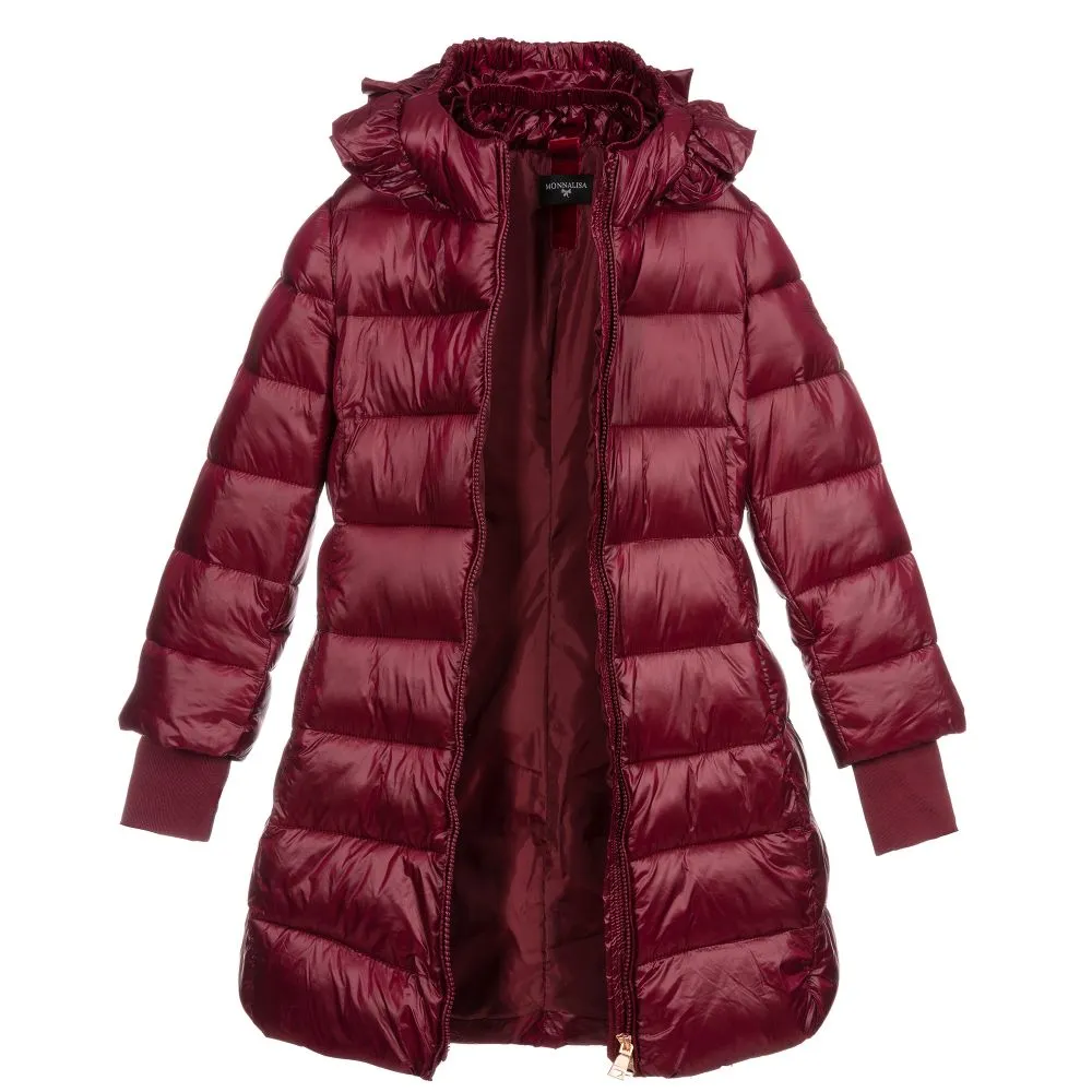 Teen Burgundy Red Puffer Coat