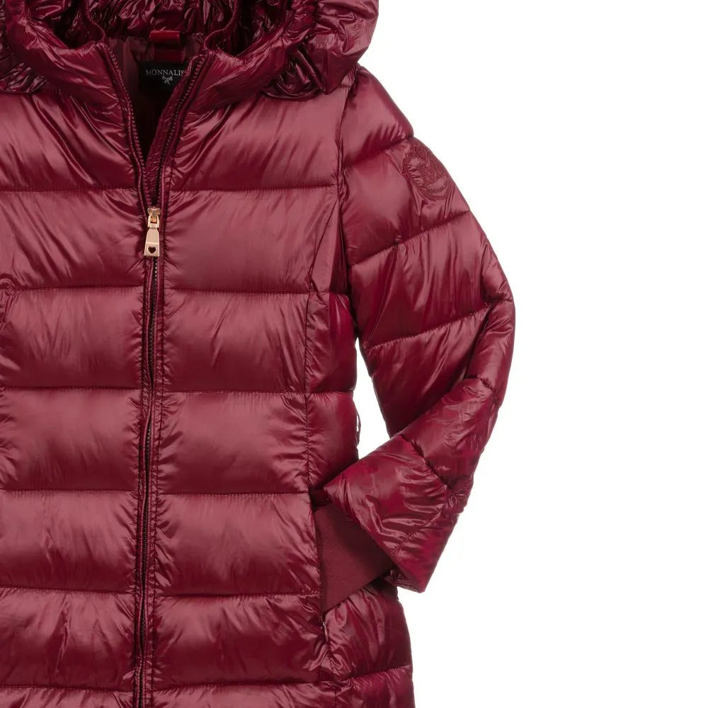 Teen Burgundy Red Puffer Coat