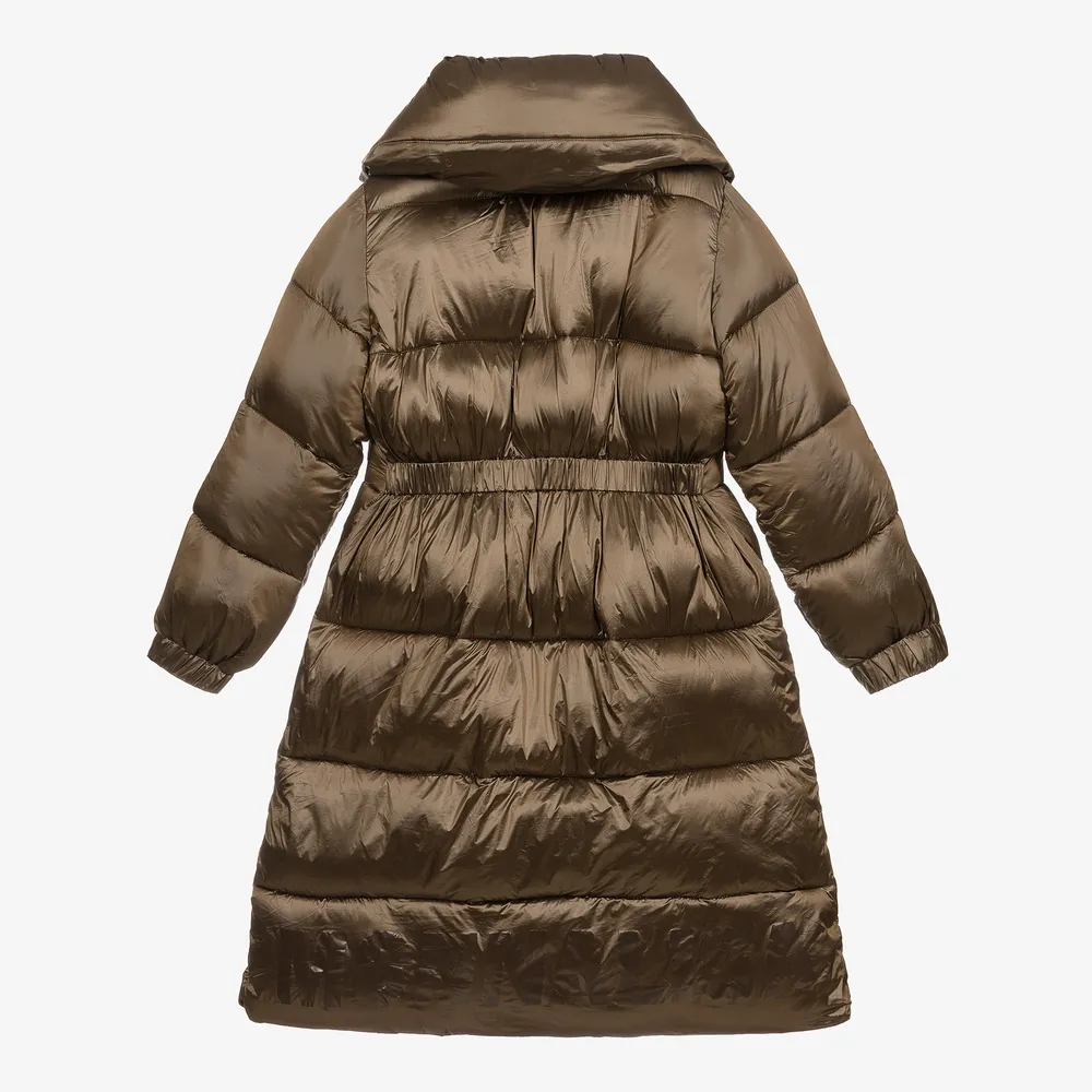 Teen Girls Brown Puffer Coat