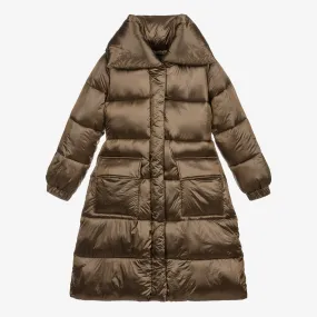 Teen Girls Brown Puffer Coat