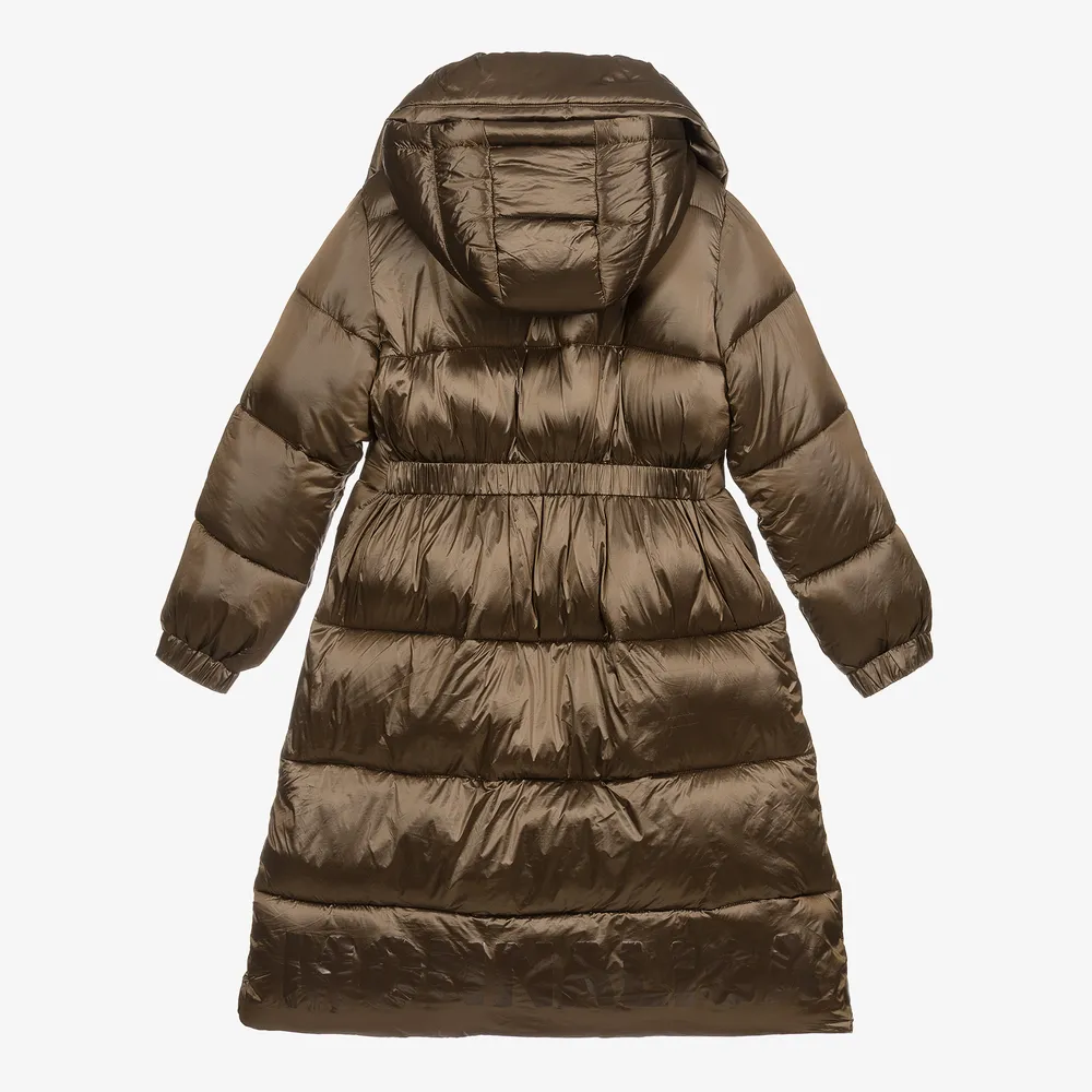 Teen Girls Brown Puffer Coat