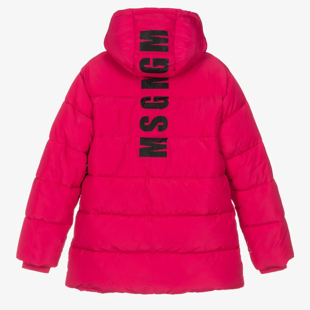 Teen Girls Pink Puffer Coat