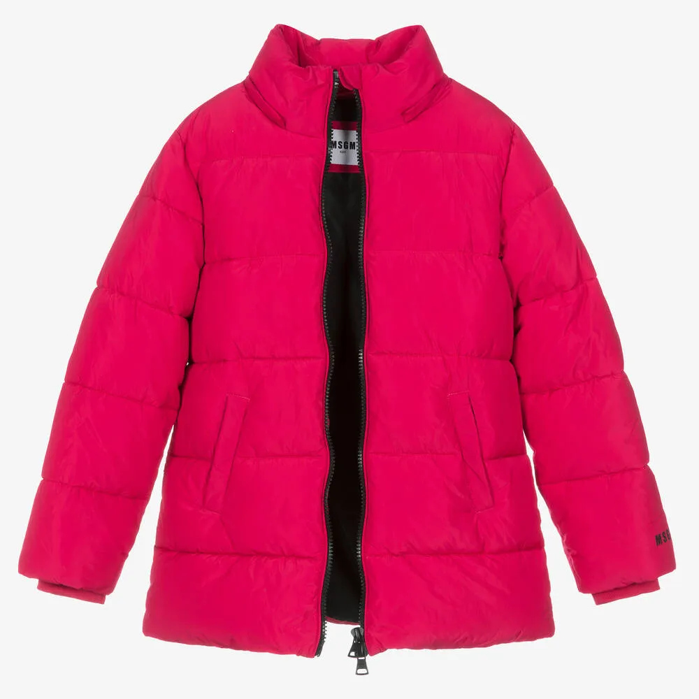 Teen Girls Pink Puffer Coat