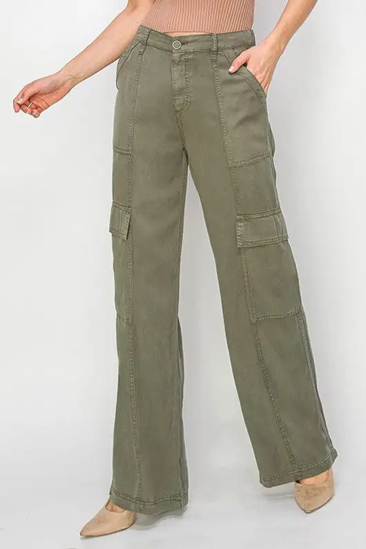 Tencel Wide Leg Cargo Pant