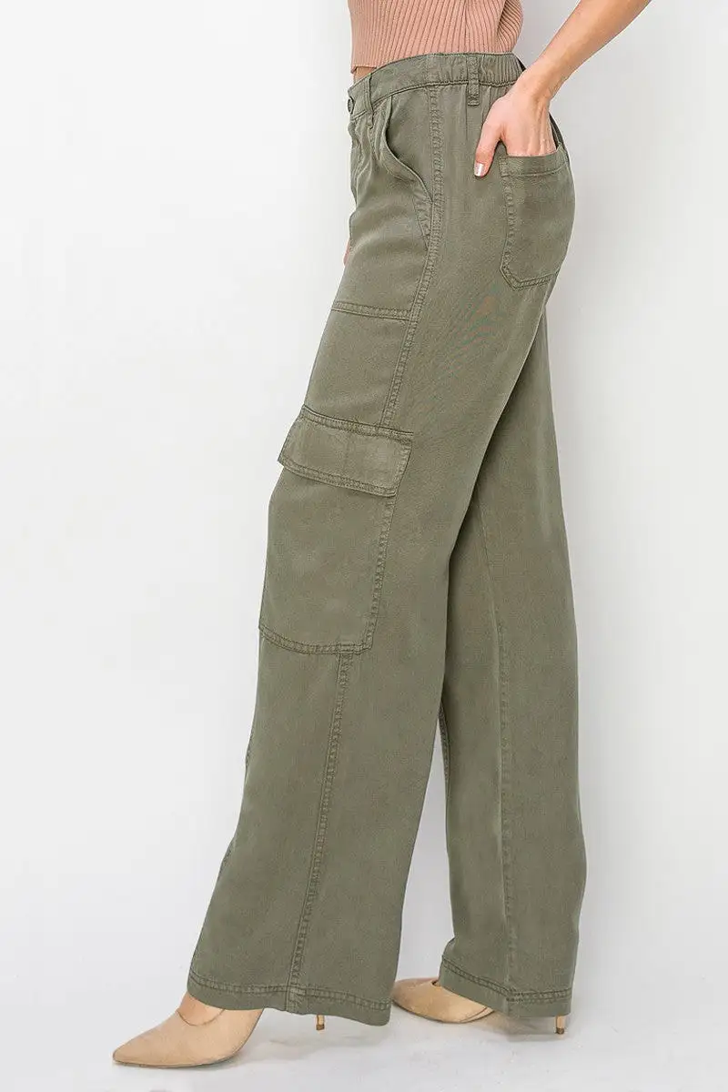 Tencel Wide Leg Cargo Pant