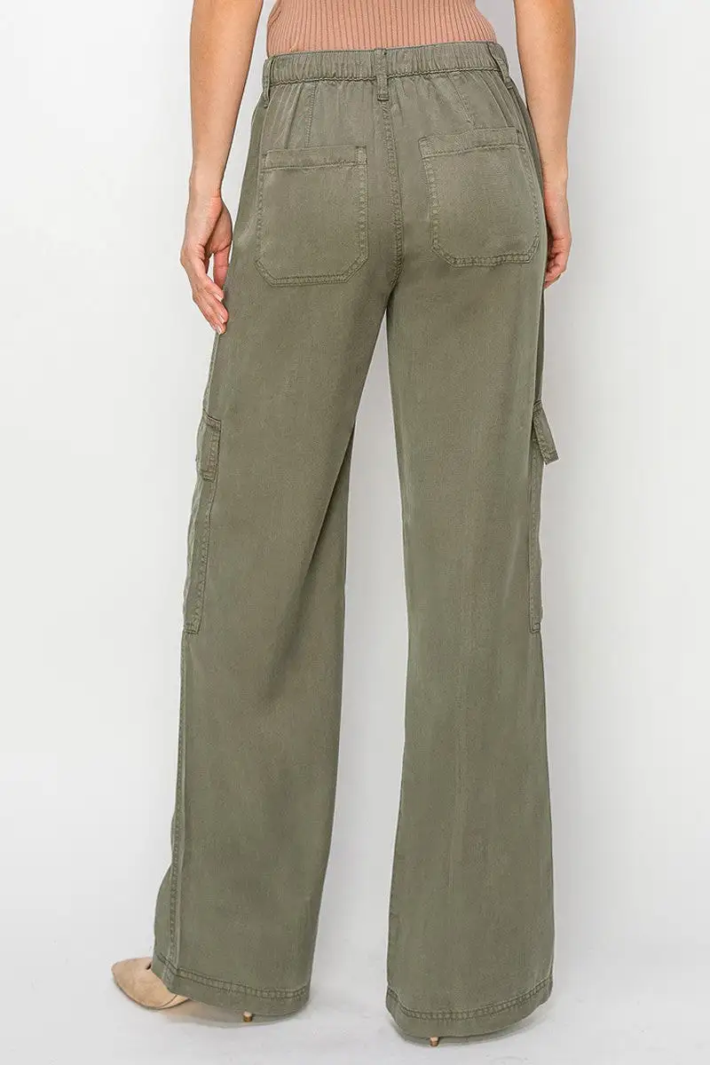 Tencel Wide Leg Cargo Pant