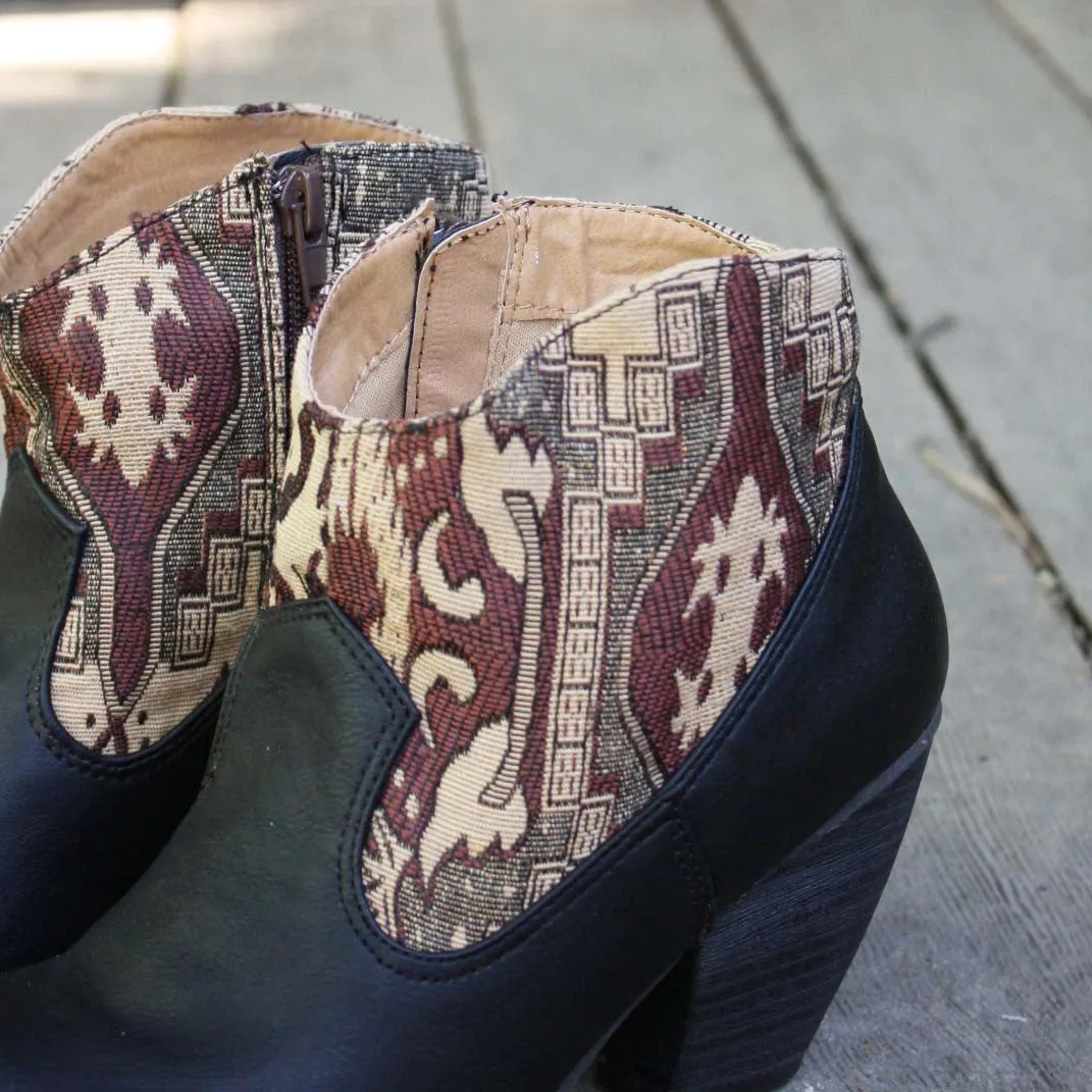 The Cooper Kilim Bootie in Black