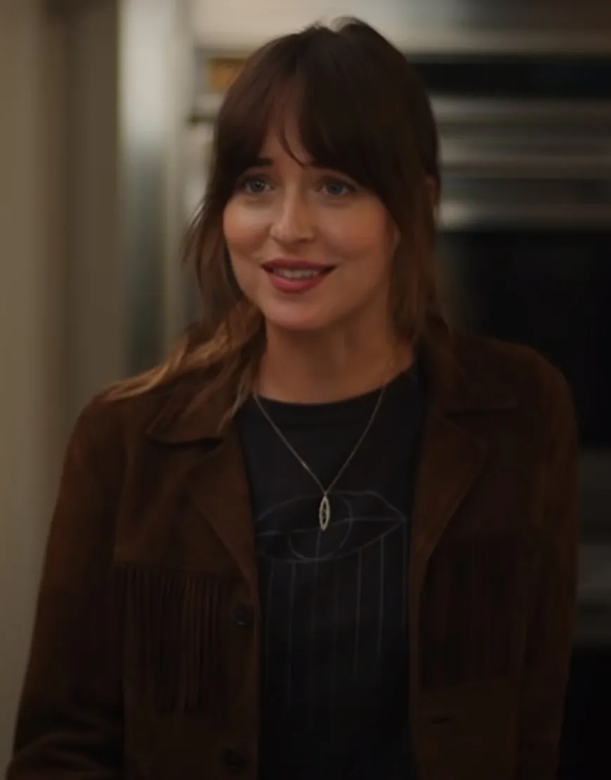 The High Note Dakota Johnson Jacket | Women's Fringed Suede Jacket