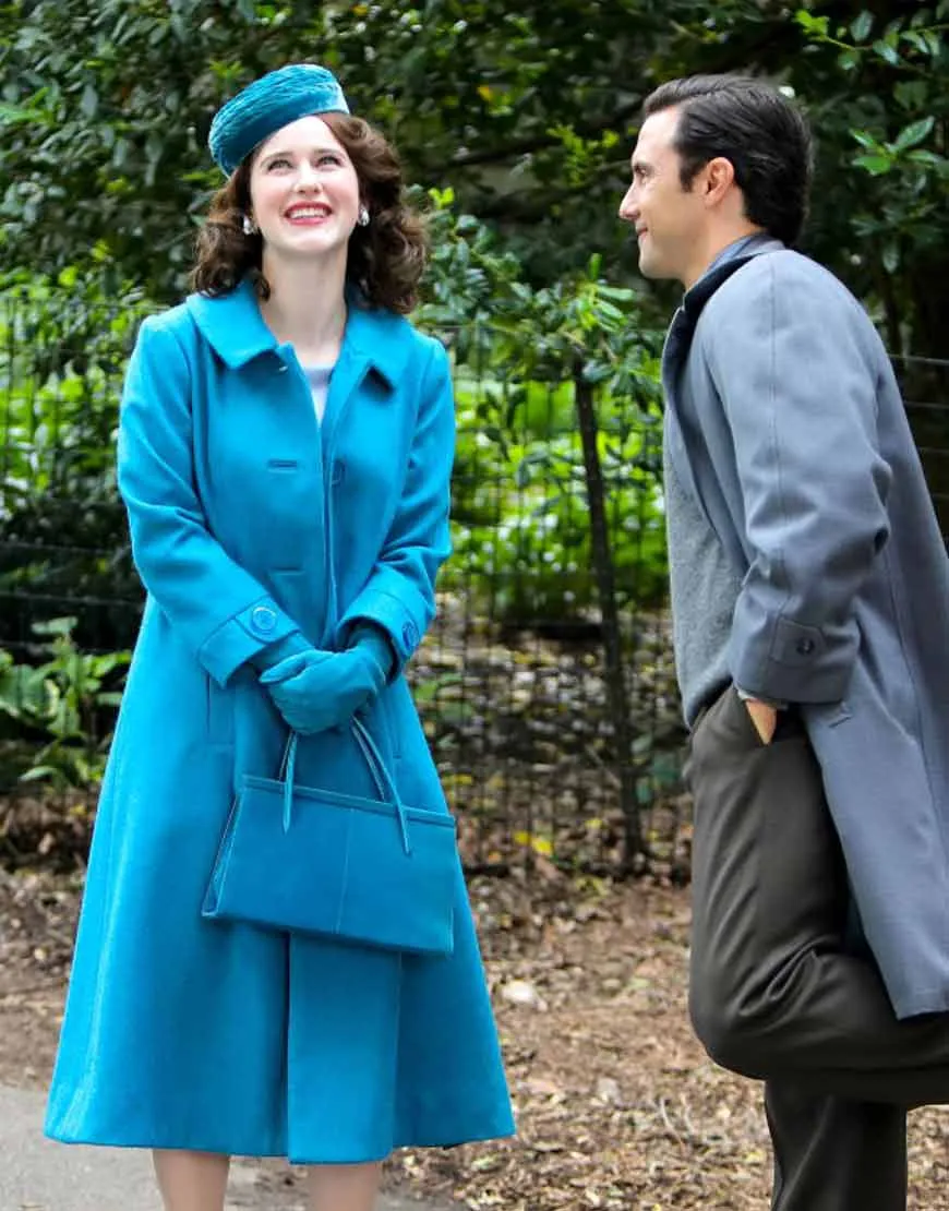 The Marvelous Mrs. Maisel S04 Rachel Brosnahan Blue Trench Coat