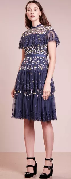 Tiered Anglais Cocktail Dress