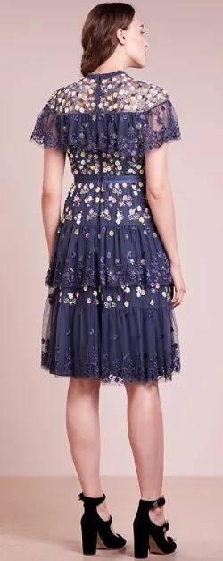 Tiered Anglais Cocktail Dress