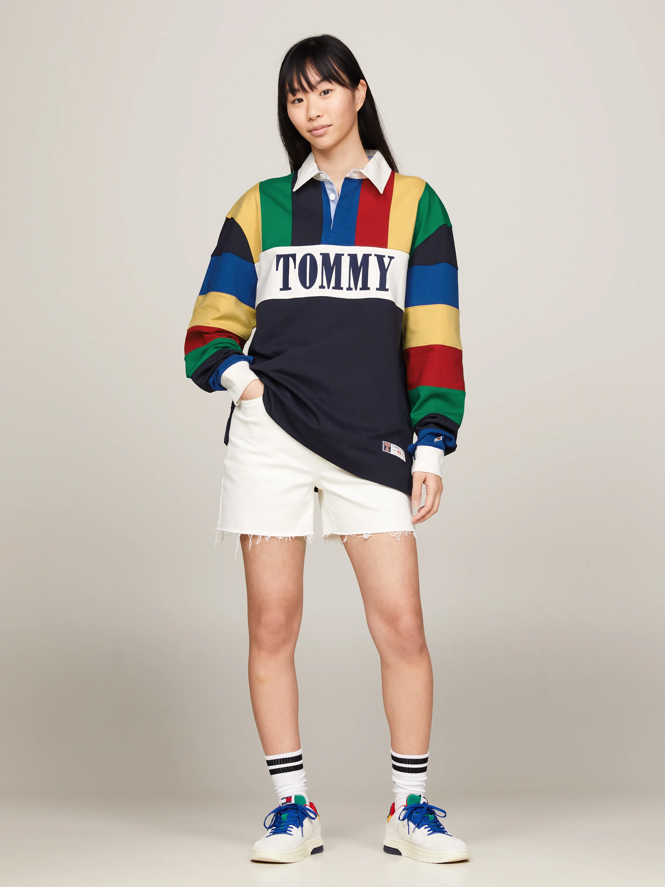 Tommy Jeans International Games Multicolour Rugby Shirt | Sweatshirts & Hoodies |Tommy Jeans