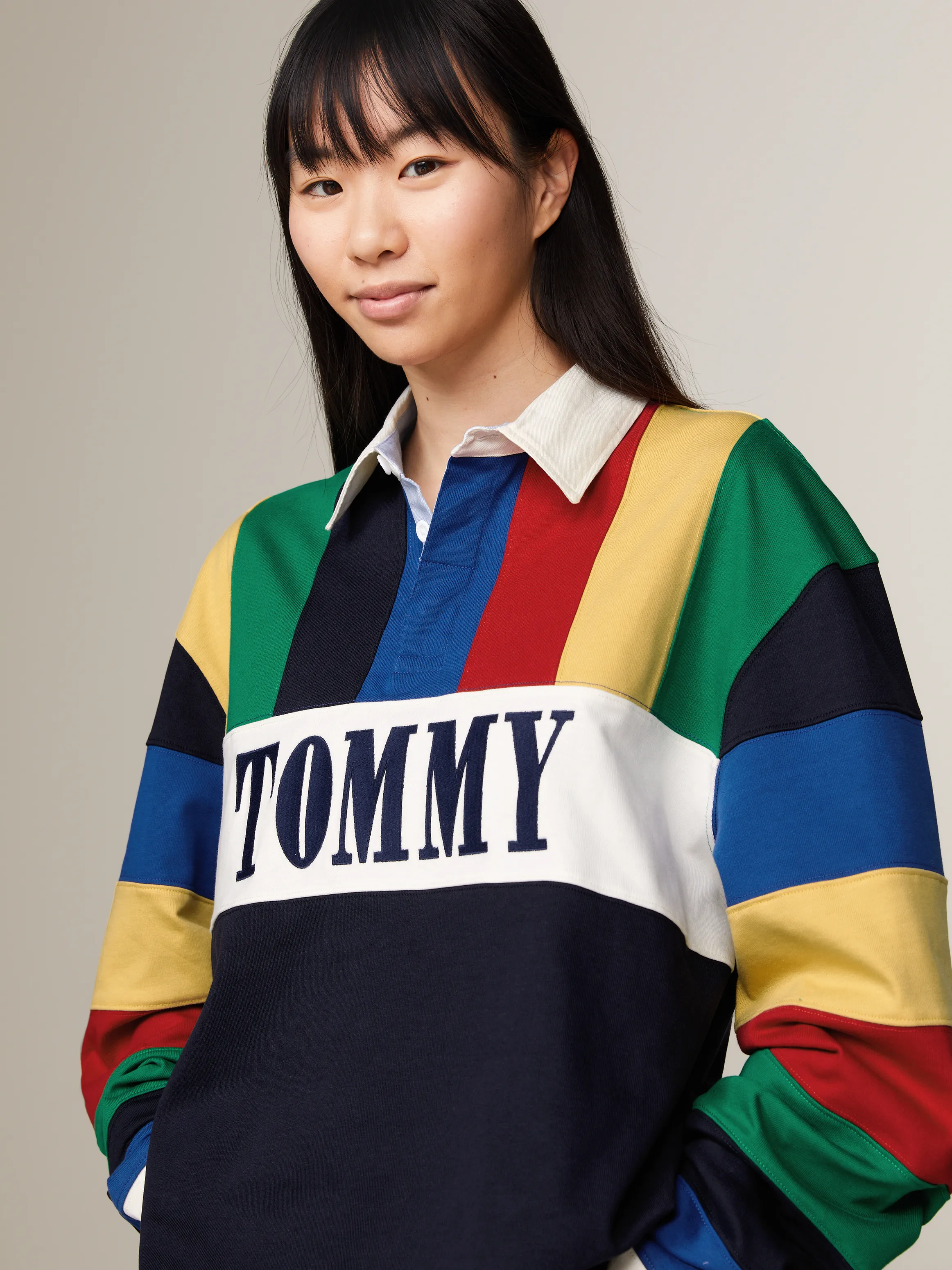 Tommy Jeans International Games Multicolour Rugby Shirt | Sweatshirts & Hoodies |Tommy Jeans