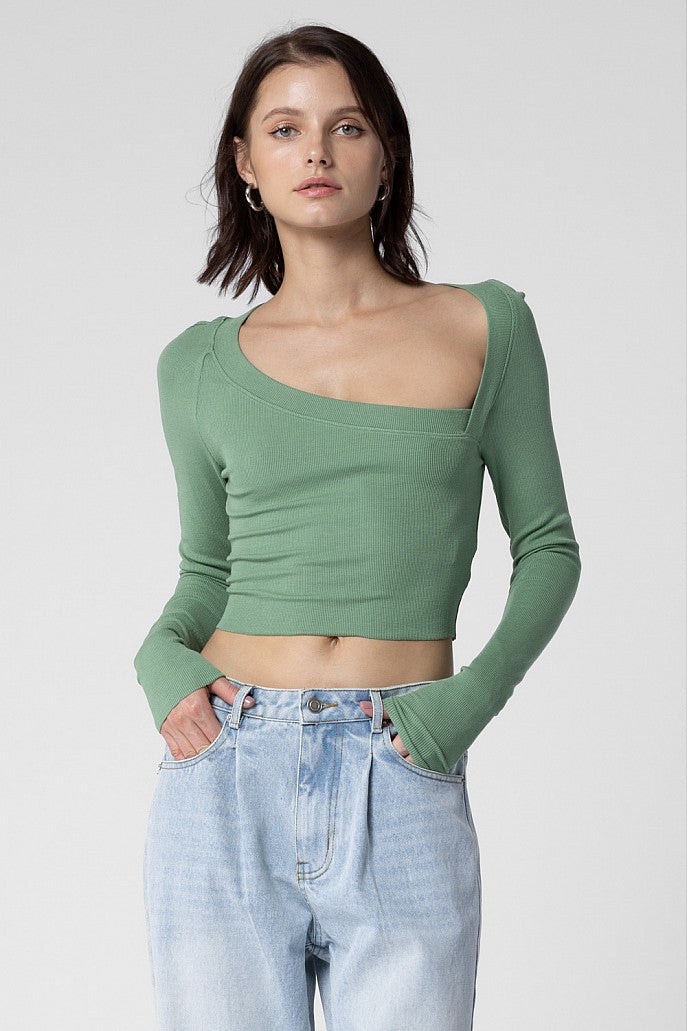 Unbalanced Long Sleeve Top