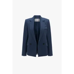 Victoria Beckham Shrunken Double Breasted Blazer Heritage Blue